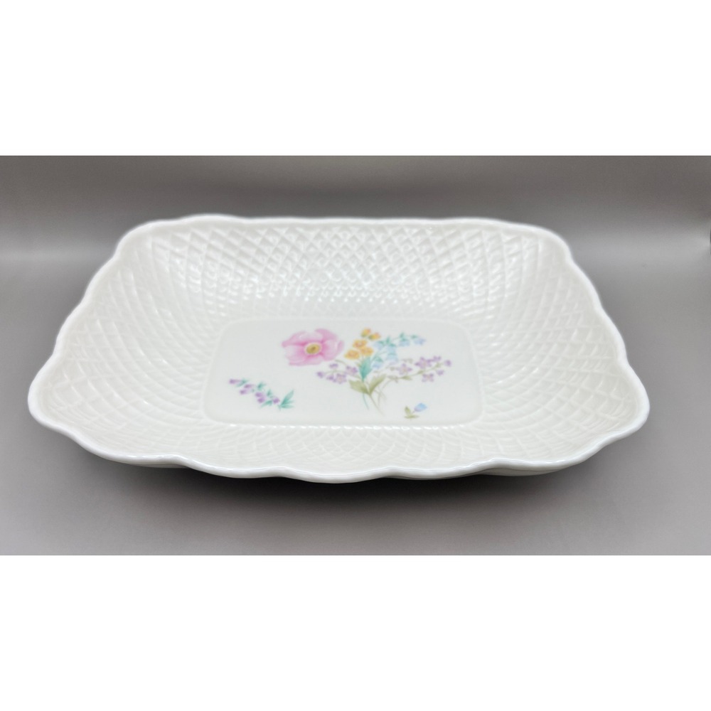 Mikasa Gentle Breeze Flowered Trinket Vanity‎ Tray Bone China 7.5" B2007 Floral